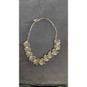 Coro Gold Chunky Leaf Design Collar Necklace